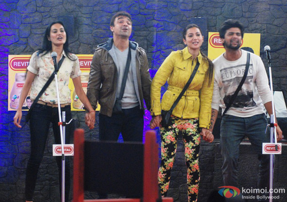 Kamya Panjabi, Ajaz Khan, Gauhar Khan and Kushal Tandon in Bigg Boss 7