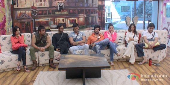 Kamya Panjabi, Ajaz Khan, VJ Andy, Sangram Singh, Kushal Tandon, Gauhar Khan, Tanishaa Mukherjee and Armaan Kohli in Bigg Boss 7