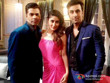 Kareena Kapoor and Ranbir Kapoor with Karan Johar on the sets of ‘Koffee With Karan Season 4’