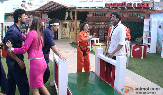 Kushal Tandon, Gauhar Khan, Ajaz Khan, Tanishaa Mukherjee, Sangram Singh and Armaan Kohli in Bigg Boss 7