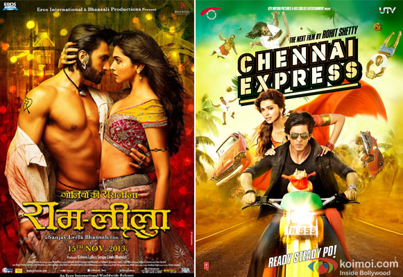 Ramleela and Chennai Express Movie Poster Ramleela and Chennai Express Movie Poster