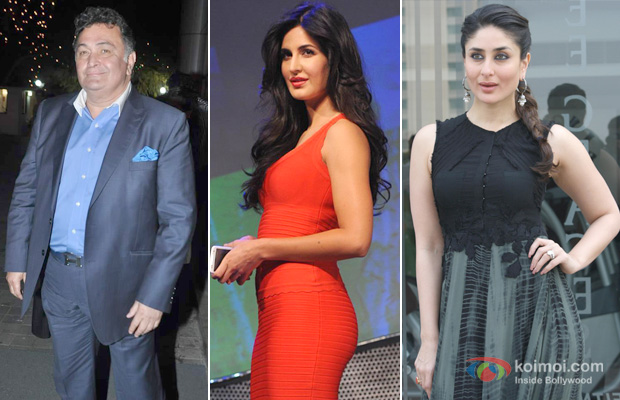 Rishi Kapoor, Katrina Kaif and Kareena Kapoor at an event