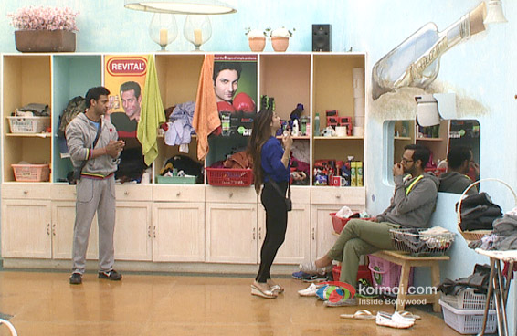 Sangram Singh, Tanishaa Mukherjee and VJ Andy in Bigg Boss 7