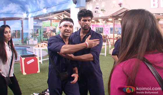 Sofia Hayat, Ajaz Khan, Kushal Tandon and Gauhar Khan in Bigg Boss 7