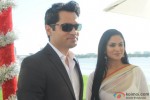 Veena Malik with husband Asad Bashir during her wedding reception in Dubai Pic 1