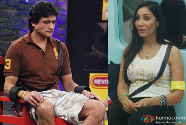 Armaan Kohli and Sofia Hayat on the sets of Bigg Boss 7