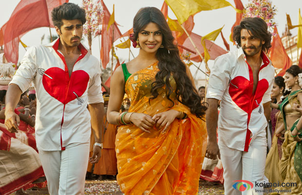 Arjun Kapoor, Priyanka Chopra and Ranveer Singh in a Still from Gunday
