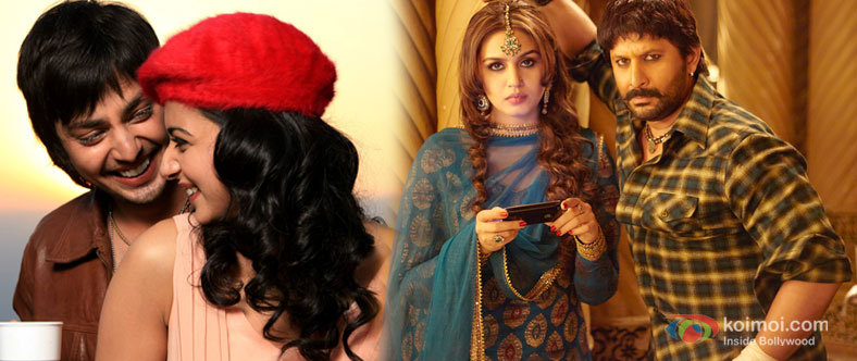 Himansh Kohli in Yaariyan and Arshad Warsi, Huma Qureshi in Dedh Ishqiya Movie Stills