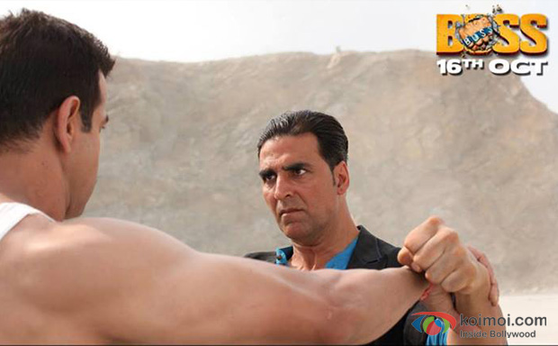 Ronit Roy and Akshay Kumar in a still from Boss
