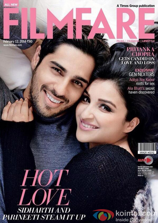 Sidharth Malhotra and Parineeti Chopra on Filmfare Magazine Cover