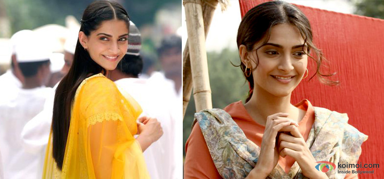 Sonam Kapoor in a still from Ranjhanaa and Bhaag Milkha Bhaag