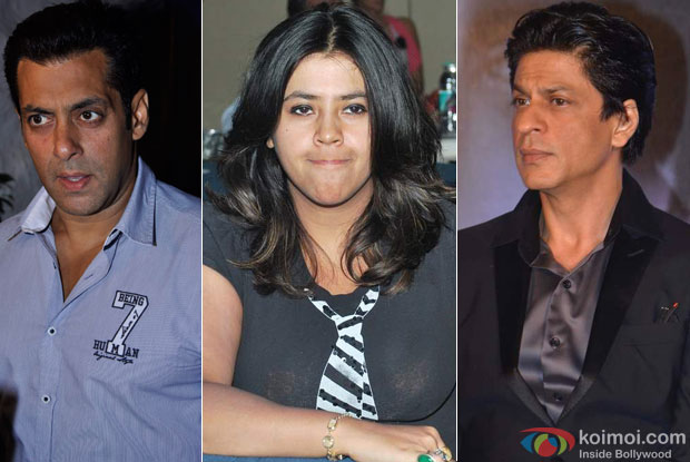 Salman Khan, Ekta Kapoor and Shah Rukh Khan at an event