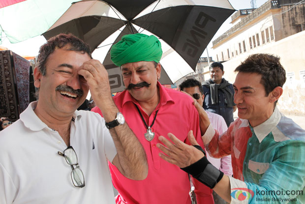 Rajkumar Hirani, Sanjay Dutt and Aamir Khan on the sets of movie 'P.K.' Rajkumar Hirani, Sanjay Dutt and Aamir Khan on the sets of movie 'P.K.'