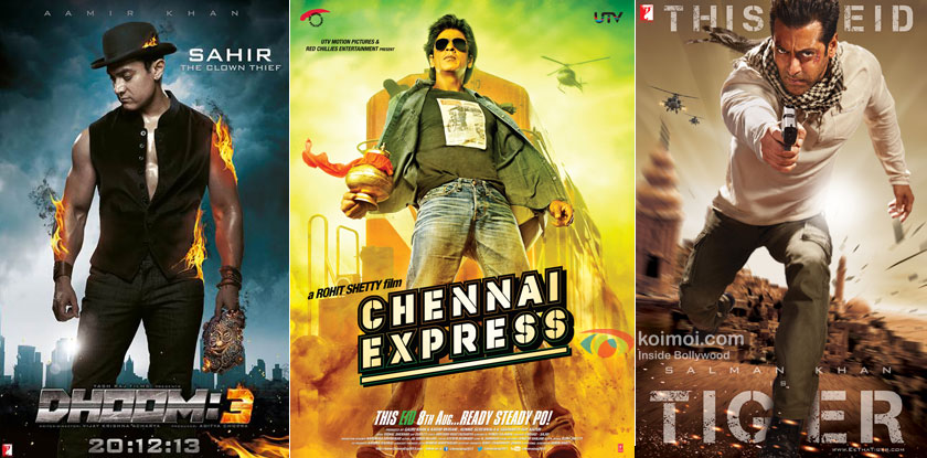 Dhoom 3, Chennai Express and Ek Tha Tiger Movie Poster