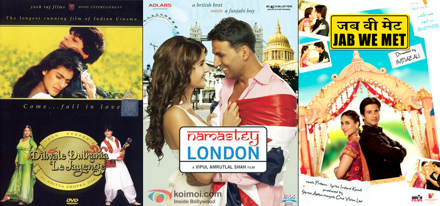Dilwale Dulhania Le Jayenge, Namastey London and Jab We Met Movie Poster