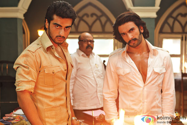 Arjun Kapoor and Ranveer Singh in a still from movie 'Gunday'
