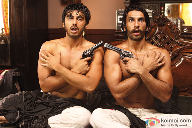 Arjun Kapoor and Ranveer Singh in a still from movie 'Gunday'