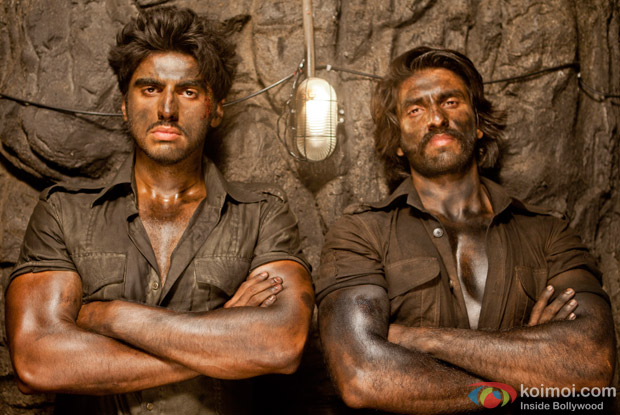 Arjun Kapoor and Ranveer Singh in a still from movie ‘Gunday’