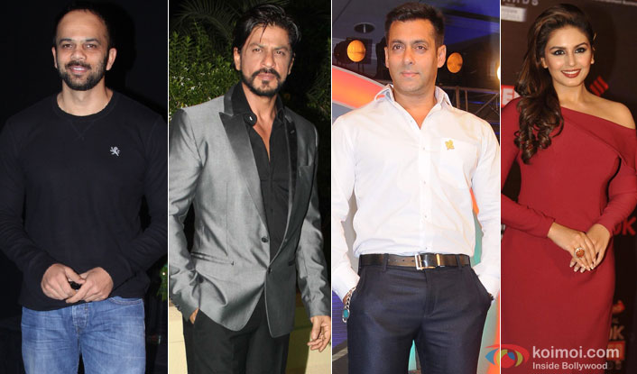 Rohit Shetty, Shah Rukh Khan, Salman Khan and Huma Qureshi