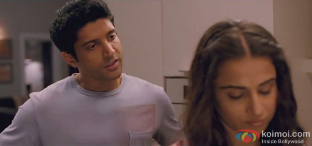 Farhan Akhtar and Vidya Balan in a still from movie 'Shaadi Ke Side Effects'