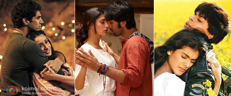 still from Aashiqui 2, Rockstar and Dilwale Dulhania Le Jayenge