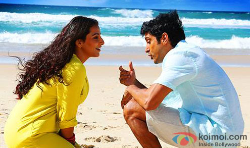 Farhan Akhtar and Vidya Balan in a still from movie ‘Shaadi Ke Side Effects’