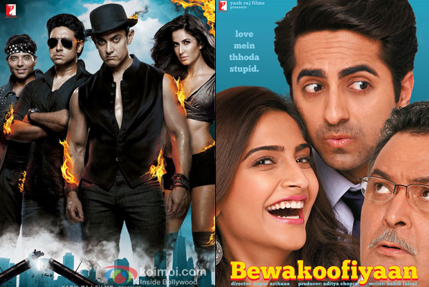 Dhoom 3 and Bewakoofiyaan movie poster Dhoom 3 and Bewakoofiyaan movie poster