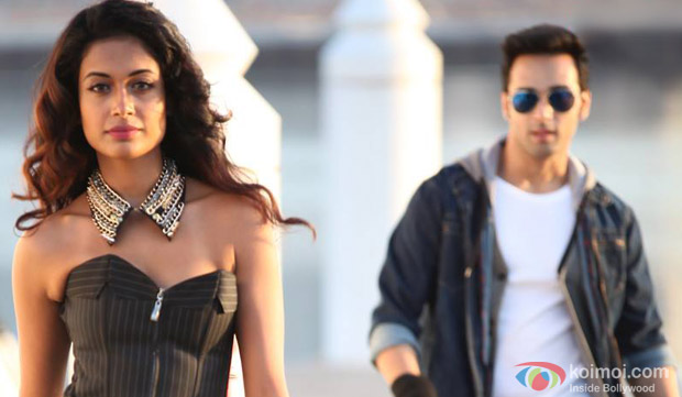Sarah Jane Dias and Pulkit Samrat in a still from movie ‘O Teri’