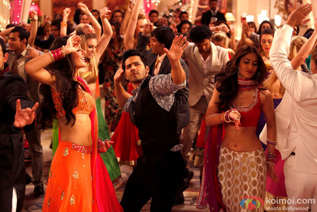 Nargis Fakhri, Varun Dhawan and Ileana DCruz in a still from Movie ‘Main Tera Hero’