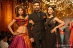 Shilpa Shetty, Harman Baweja and Ayesha Khanna walk the ramp at 'Wills Lifestyle: India Fashion Week' 2014