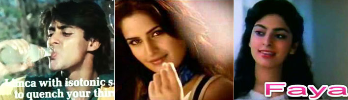 Salman Khan, Katrina Kaif and Juhi Chawla in a ad