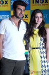 Arjun Kapoor and Alia Bhatt during the promotion of film '2 States' in Kolkata Pic 2