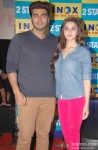 Arjun Kapoor and Alia Bhatt during the promotion of film '2 States' in Bangalore Pic 1