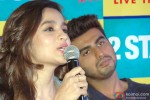 Alia Bhatt and Arjun Kapoor during the promotion of film '2 States' in Bangalore Pic 1