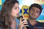Alia Bhatt and Arjun Kapoor during the promotion of film '2 States' in Bangalore Pic 2