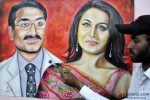 Artist Rubal paints a picture of Rani Mukerji and Aditya Chopra Pic 1