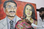 Artist Rubal paints a picture of Rani Mukerji and Aditya Chopra Pic 2
