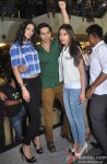 Nargis Fakhri, Varun Dhawan and Ileana DCruz during the promotion of film 'Main Tera Hero' in Indore Pic 1