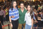 Nargis Fakhri, Varun Dhawan and Ileana DCruz during the promotion of film 'Main Tera Hero' in Indore Pic 2