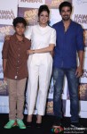 Partho Gupte, Sridevi and Saqib Saleem during the trailer launch of 'Hawaa Hawaai'