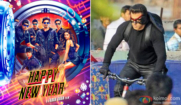 'Happy New Year' Movie Poster and Salman Khan on set of 'Kick'