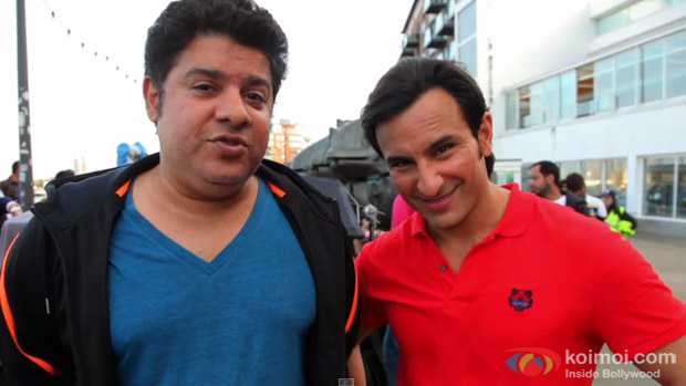 Sajid Khan and Saif Ali Khan on the sets of 'Humshakals'
