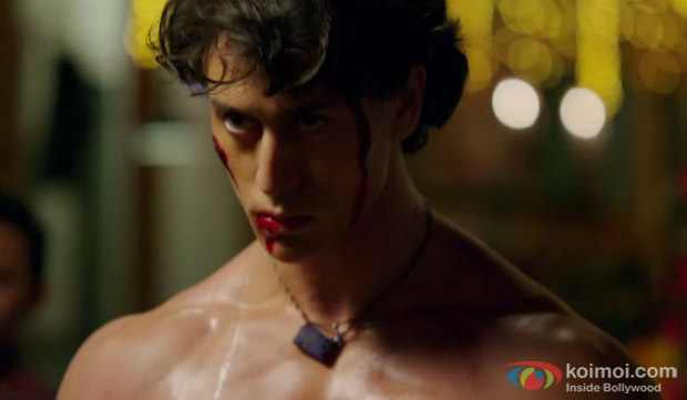 Tiger Shroff in a still from movie 'Heropanti'