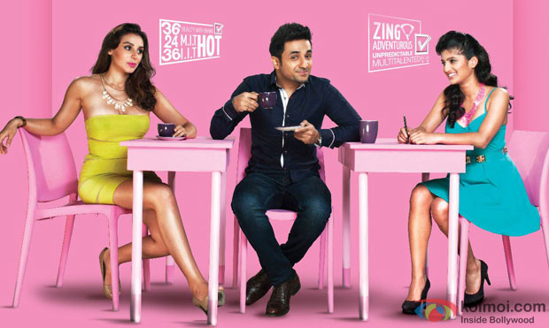 Anindita Nayar, Vir Das and Vega Tamotia in a still from movie 'Amit Sahni Ki List'