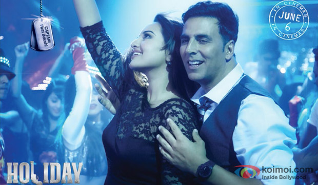 Sonakshi Sinha and Akshay Kumar in a still from movie ‘Holiday’