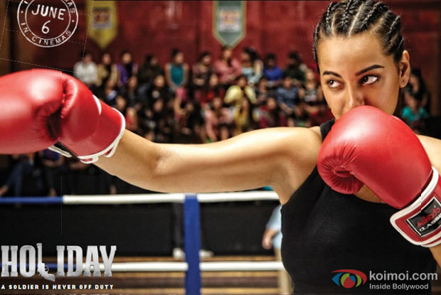 Sonakshi Sinha in a still from movie ‘Holiday – A Soldier Is Never Off Duty’