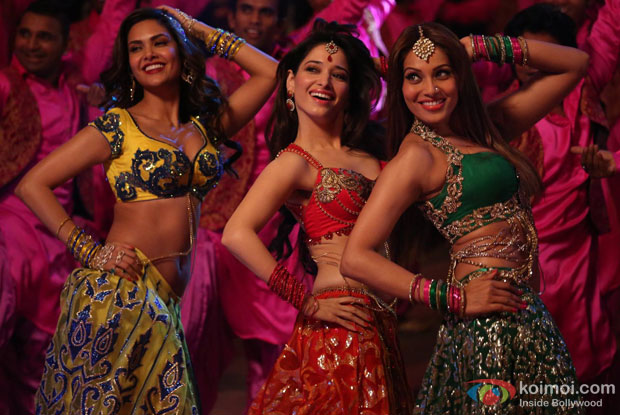 Esha Gupta, Tamannaah Bhatia and Bipasha Basu in a still from movie 'Humshakals' Esha Gupta, Tamannaah Bhatia and Bipasha Basu in a still from movie 'Humshakals'