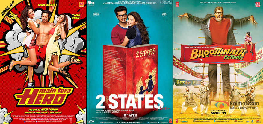 Main Tera Hero, 2 States and Bhoothnath Returns Movie Poster