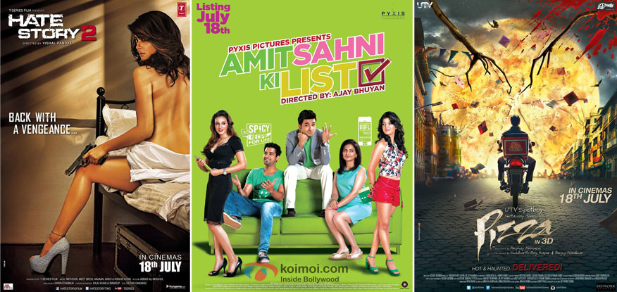 'Hate Story 2', 'Amit Sahni Ki List' and 'Pizza' Movie Poster 'Hate Story 2', 'Amit Sahni Ki List' and 'Pizza' Movie Poster