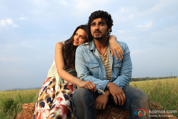 Deepika Padukone and Arjun Kapoor in a still from movie 'Finding Fanny'
